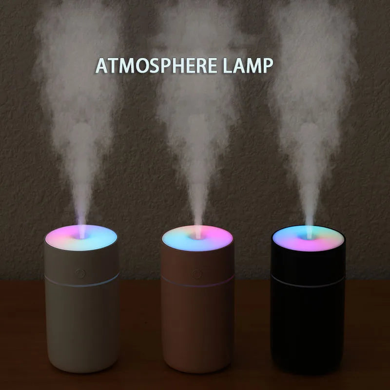 Experience Refreshing Atmosphere: 1200mAh Wireless Rechargeable Air Humidifier with Gradient-Colored LED Lights