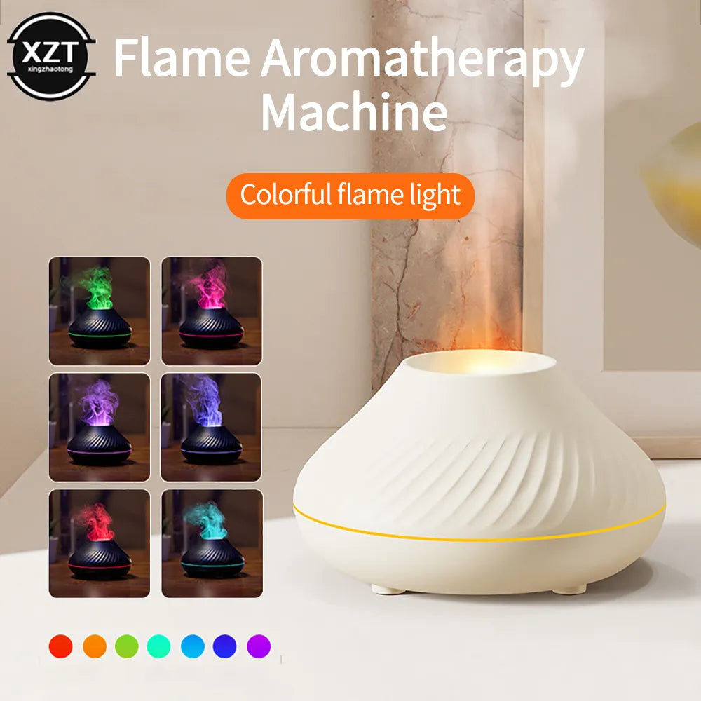 Flame Aroma Diffuser - Humidifier with Color Night Light